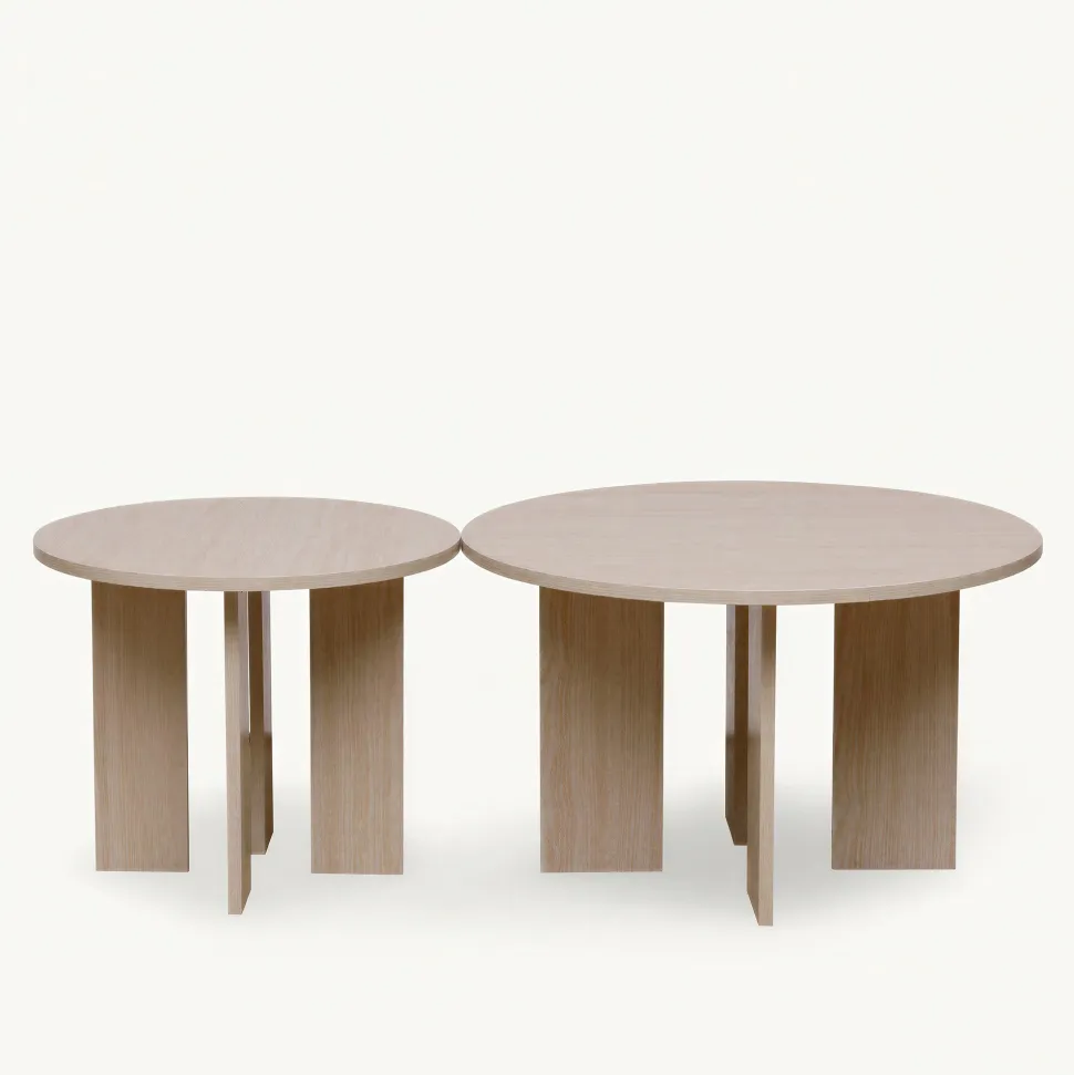 Soffbord 'Créme' Runt 55 cm - Vitpigmenterad