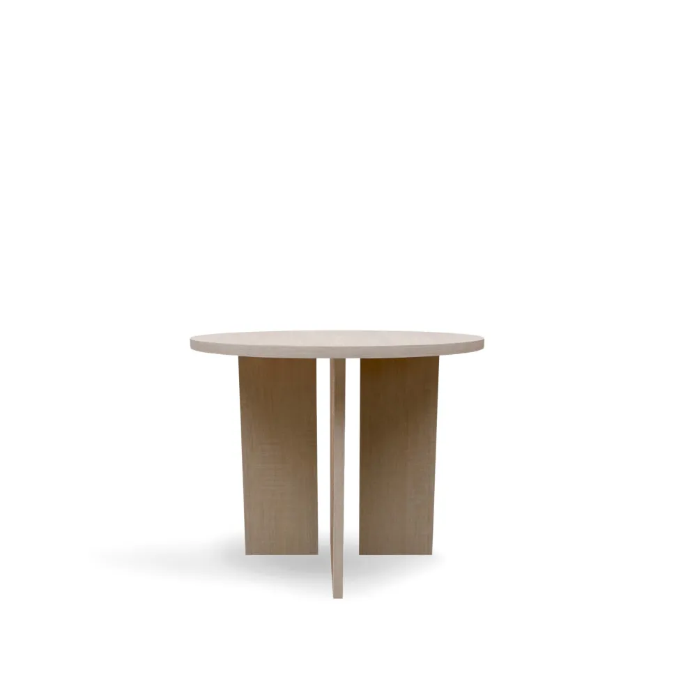 Soffbord 'Créme' Runt 55 cm - Vitpigmenterad