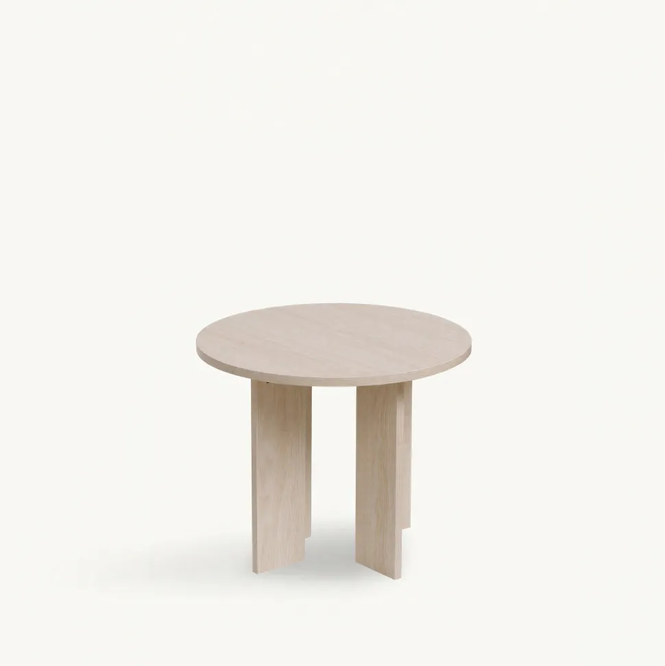 Soffbord 'Créme' Runt 55 cm - Vitpigmenterad