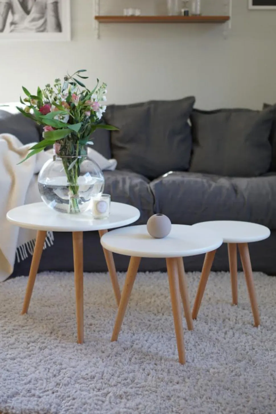 Soffbord 'Dalby' 3 delar - Vit