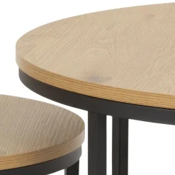 Soffbord 'Spiro' 80cm - Natur/Svart