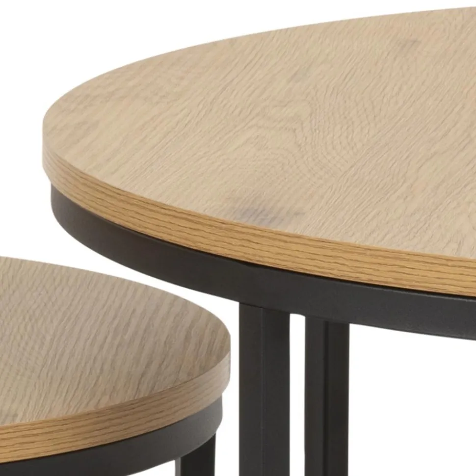 Soffbord 'Spiro' 80cm - Natur/Svart