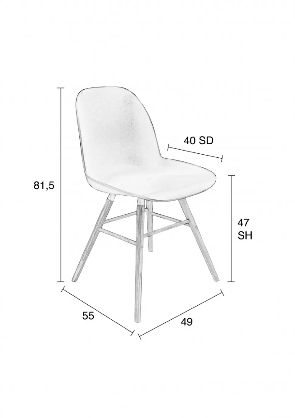 Stol 'Albert' - Brungrå