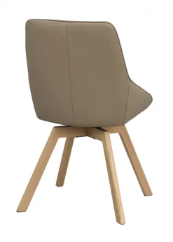 Stol 'Alison' Läder - Beige/ek