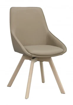 Stol 'Alison' Läder - Beige/vitpigmenterad
