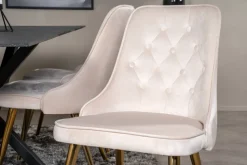 Stol 'Elverum Deluxe' - Beige/Mässing