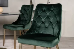 Stol 'Elverum Deluxe' - Grön/Mässing