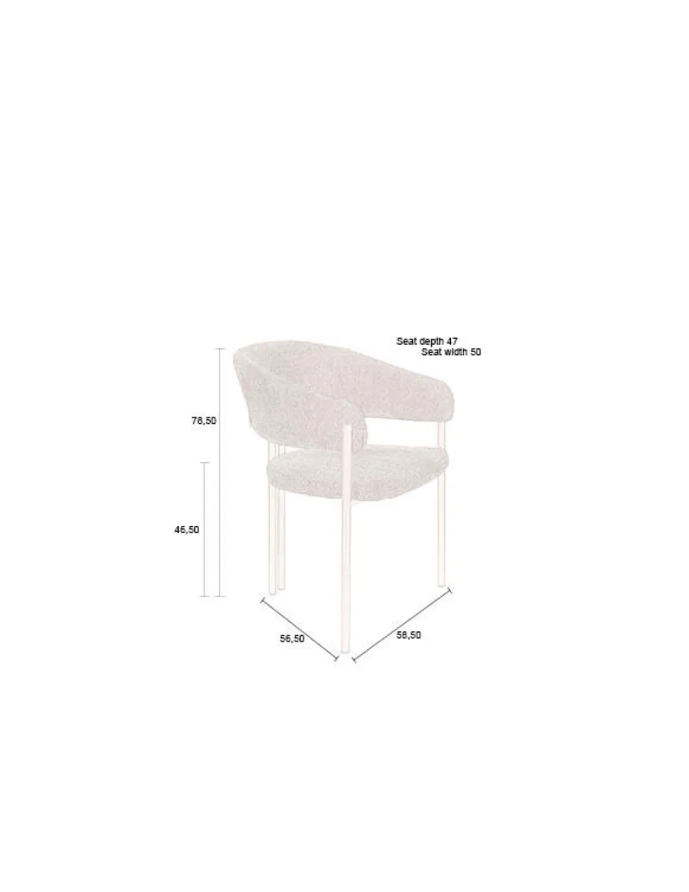 Stol 'Nadia' - Beige
