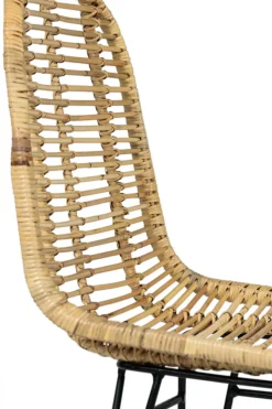 Stol 'Striped rattan' - Natur/Svart