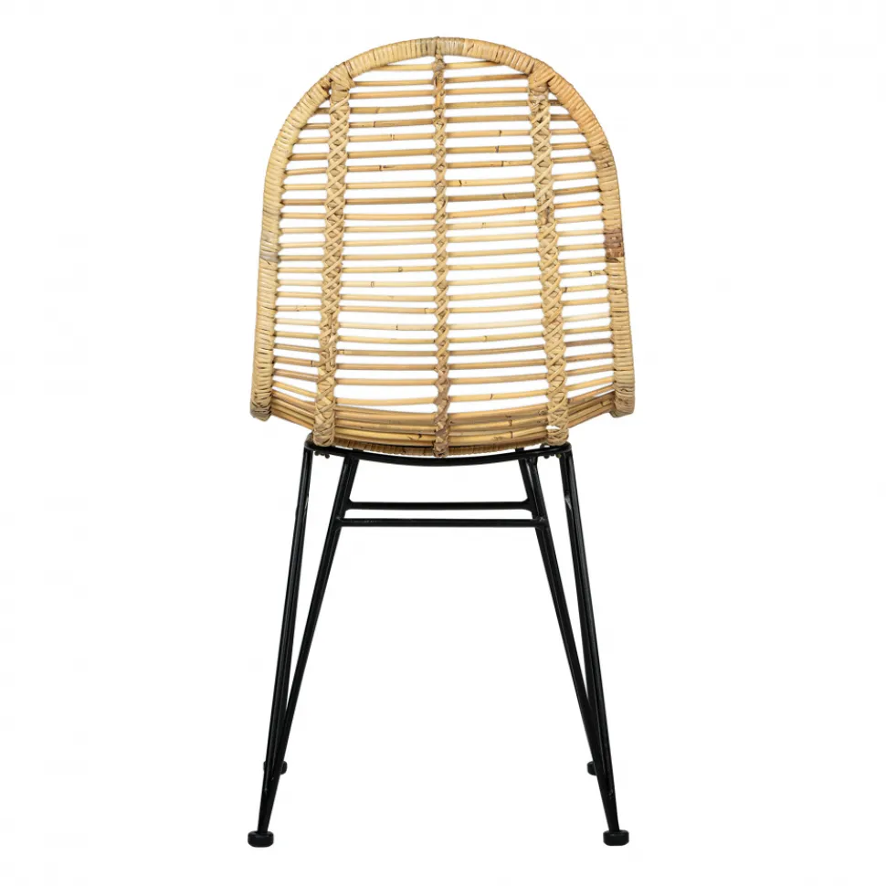 Stol 'Striped rattan' - Natur/Svart