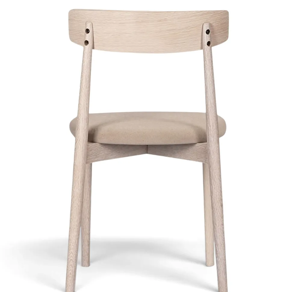 Stol 'Ystad' - Vit ek/Beige