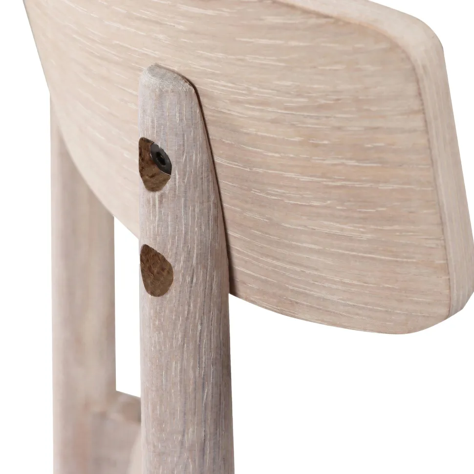 Stol 'Ystad' - Vit ek/Beige