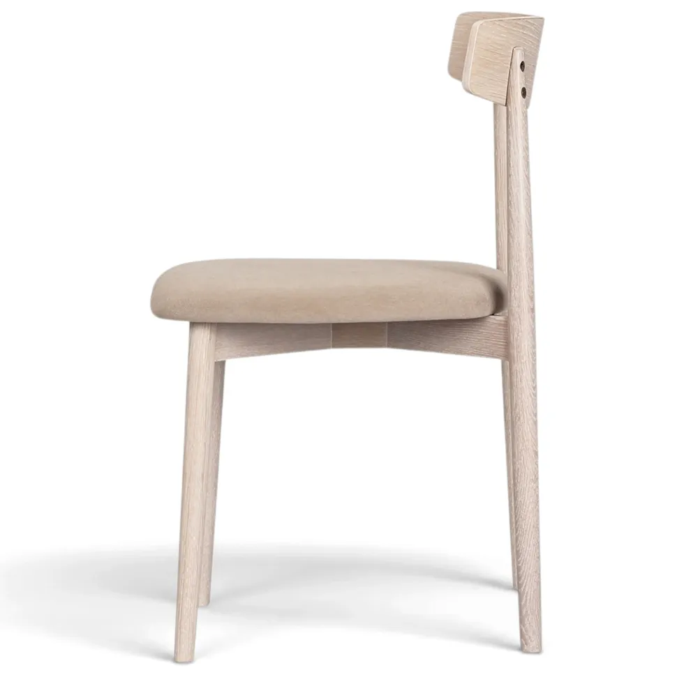 Stol 'Ystad' - Vit ek/Beige