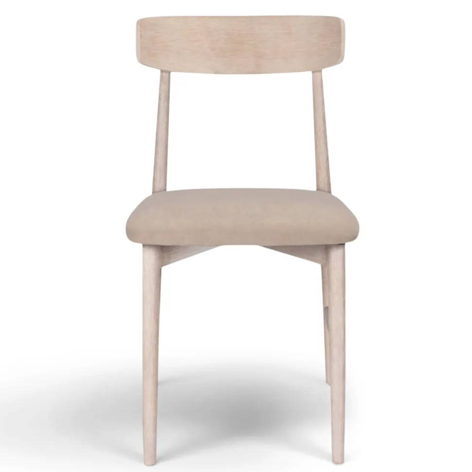 Stol 'Ystad' - Vit ek/Beige