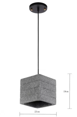 Taklampa 'Stone Cube' - Cement