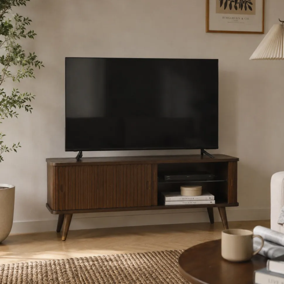 Tv-Bänk 'Vento' 120 cm - Valnöt