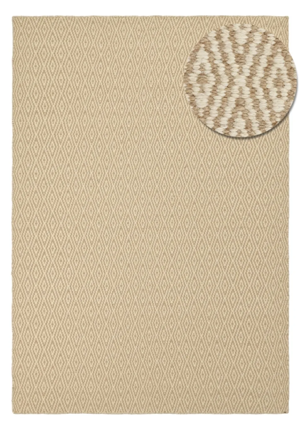 Ullmatta 'Monastir' - Beige/vit