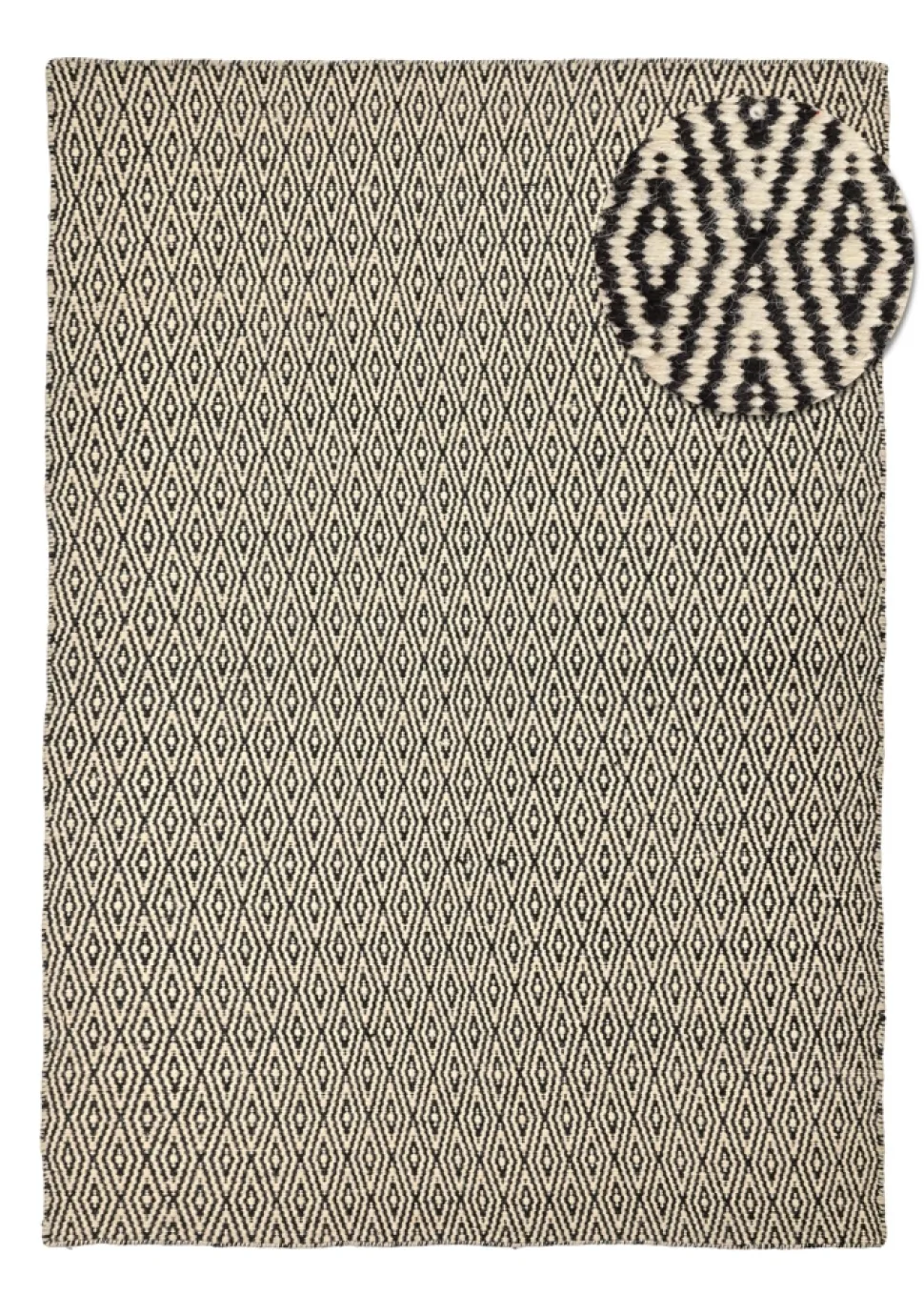 Ullmatta 'Monastir' - Svart/vit