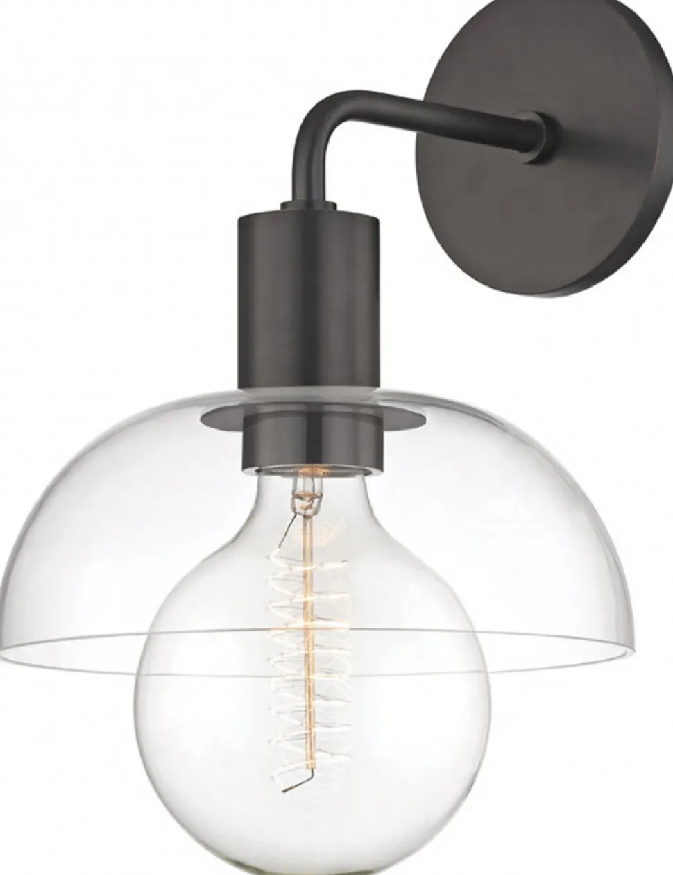 Vägglampa 'Glass Shade' - Svart