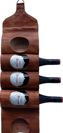 Vinhållare Vintage - Läder