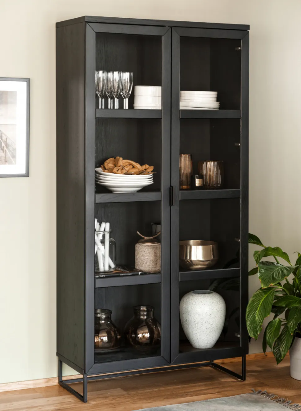 Vitrinskåp 'Everett' - Svart